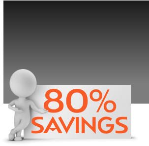 80%  SAVINGS