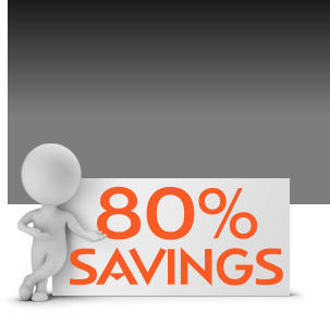 80%  SAVINGS